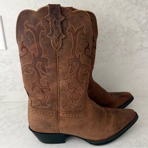 Justin Boots Women's McKayla Brown Leather L2561 Stampede Western Boots Size 11B